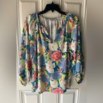 Joy Joy  NEW floral top blouse shirt women’s large colorful boutique Photo 1