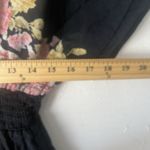 Blue‎ Plate Y2k Size Large Cotton Floral Boho Peasant Babydoll Black Tunic Top Photo 4