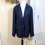 Quince Flax European Linen Weave Blazer w/Pockets in Navy Women's Coastal XL🧡 Photo 1