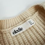 Elodie  Cropped Crewneck Pullover Knit Sweater in Cream | Size XL Photo 3