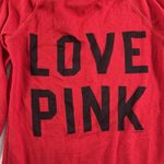 Victoria's Secret Vtg  PINK S Back Logo Hoodie Top Lounge Sleep Red Thermal Boho Photo 8