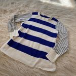 Loft  Tunic Style Sweater, Blue Striped, Sz Lg Photo 1