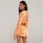 ZARA  Paisley Printed High Waisted Cotton Shorts Size XL ORANGE NEW Photo 6