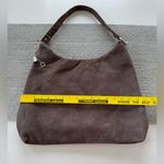 Bella Russo Brown Mocha Silver Faux Suede Large Slouchy Shoulder Tote Hobo Bag Photo 8