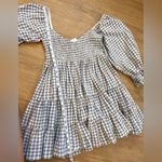 MABLE Gingham Smocked Dress sz Small Cottagecore Blue Photo 8