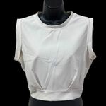 Halara  Crew Neck Sleeveless Cropped Yoga Top White Size Small Photo 3