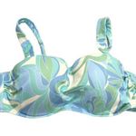 Shade & Shore Bikini Top Underwire Molded Cups Floral Blue Green 34B Photo 0