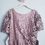 JS Collections  Embroidered Mesh Flutter Sleeve Elegant Lace Evening Gown Photo 4