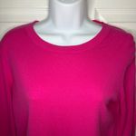 JCrew Factory Long Sleeve Hot Pink Lightweight Cotton Teddie Crew Neck Sweater M Size M Photo 3