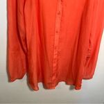 Loft  Long Sleeve Button Down Top Sheer Coral Photo 4