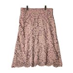 Olivia Blu  Skirt Womens M Rose Pink Lace Midi‎ Skirt Romantic Vintage Girly Photo 1