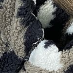 Eddie Bauer Plush Fleece Pullover Women L Black White Zip Mock Neck Warm Outdoor Photo 3