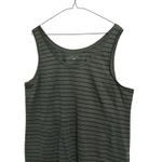 Eileen Fisher  Tank Top Green Black Stripe Linen Blend Women's L Photo 3