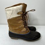 Khombu Cozy Pac Tall Lace Up Suede Knit Duck Boots Photo 3
