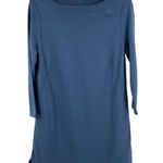 J.Jill ponte knit steel blue long sleeve boat neck tunic M business casual Photo 0