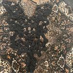 Gloria Vanderbilt  top blouse shirt boho 2X black brown gray lace Photo 5