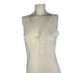 Vintage 1950's AVIAN long nightgown cream with pink lace size medium Photo 15