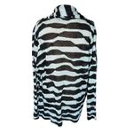 Alice + Olivia Alice Olivia Black & White Wavy Striped Thin Knit Linen Wrap Sweater Cardigan S Photo 6