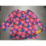 Ruby Rd  Floral Shirt Womens Plus Size 2X Tropical Vacation 3/4 Sleeves Stretch Photo 3