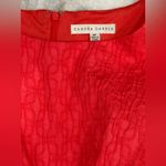 Sandra Darren  Vibrant Red Patterned Dress Photo 5