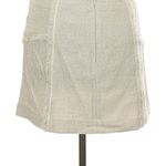 Veronica Beard  Starck skirt ivory silver tweed fringe mini skirt size 10 Photo 10