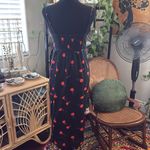 Urban Outfitters Quebec Black Floral Linen Blend Side Tie Faux Wrap Midi Dress Photo 2