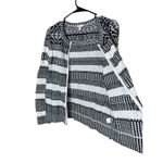 Talbots  Cardigan Sweater Womens Small Black White Striped Zip Up Knit‎ Photo 4
