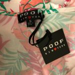 Poof! Poof Womens Cami Tank Top Strappy Palm Print Soft Tie Front Crop Pink Green S Photo 2