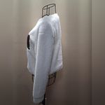 MERRY Fuzzy Sweater with Red and Green Sequin Design White Photo 7