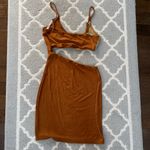 SheIn color brown block o-ring cut out detail mini dress Photo 7