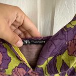 ZARA Lilac Zacquard Top Women’s Size Medium Photo 2