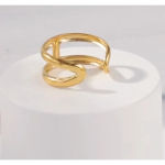 Boutique NEW Unisex H-Bar Ring, Gold Plated S925 Band,‎ Adjustable 10.5mm Photo 7