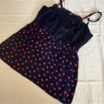 Torrid Navy Blue and Red strawberry Tank Top Photo 0