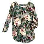 Zaful Gray Floral Linen Tunic Top with Pockets S/M Photo 0