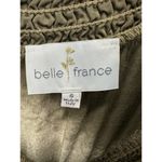 Belle France Top Women SMALL Green Tie Dye Long Sleeve 100% Silk Blouse Photo 4