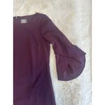 Vince Camuto Plum Purple Sheath Sweater Dress Flare Bell Tiered Sleeve. 6 P Photo 2
