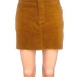 Rue 21 Brown Orange Corduroy Frayed Hem Pencil Straight Pockets Mini Skirt Sz M Photo 0