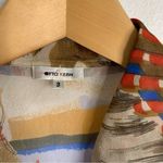 Otto Kern Silk Native American Indian Tribal 100% Silk Button Front Top Brown Size M Photo 1