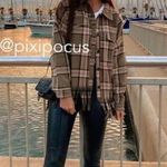 ZARA  WOOL BLEND PLAID OVERSHIRT FRINGED STUDS KHAKI SHACKET NEW SIZE XS NEW Photo 2