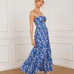 FORE Woman’s Small Blue Tiered Floral Boho Cut Out maxi Dress‎ Photo 4