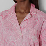Women's Lauren Ralph Lauren black label pink embroidered paisley pajama top PM Size undefined Photo 0