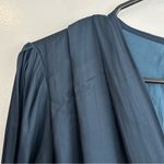 NWT See You Soon Dusty Blue Satin Long Sleeve Mini Dress Size Medium Photo 2