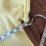 Dear John  yellow gauze rolled cuff vneck top size M Photo 7