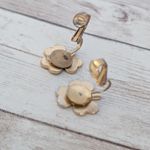 Vintage Clip On Earrings Green Clover Photo 4