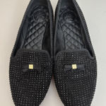 Tory Burch Black Crystal Embellished Bow Flats Shoes Women's Size 6.5M Photo 0