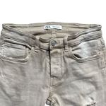ZARA Womens Khaki Rinse High Waisted Skinny Leg Jeans - Sz 30 Photo 1