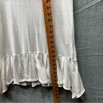 We The Free Free People  White Short Sleeve Ruffled Hem Tunic Top Oversized XS Photo 7
