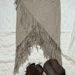 Olivaceous  Asymmetrical Fringe Skirt in Tan Photo 0