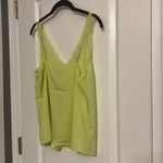 EXPRESS NWT Satin Lace Strap V-Neck Downtown Cami Top XS Lemon Yellow Shirt Photo 7