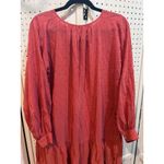 ZARA Oversized Coral Tiered Dress with Eyelet‎ Details, V-Neck, Bohemian Style Photo 5